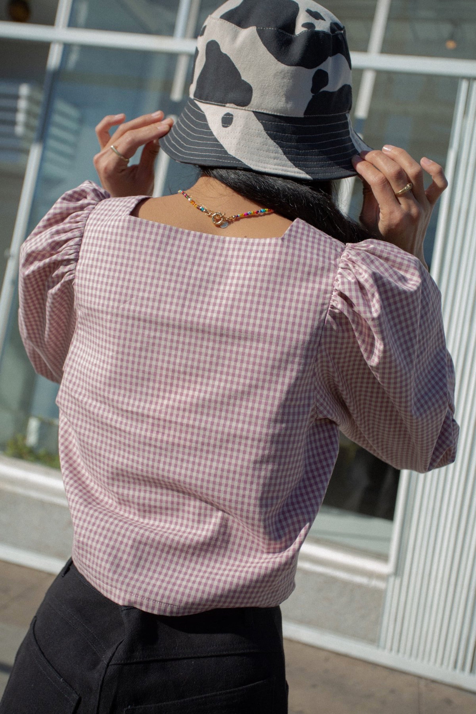 Black + White Cow Britt Bucket Hat