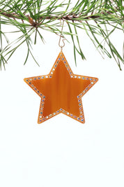 Cognac Crystal Star Ornament