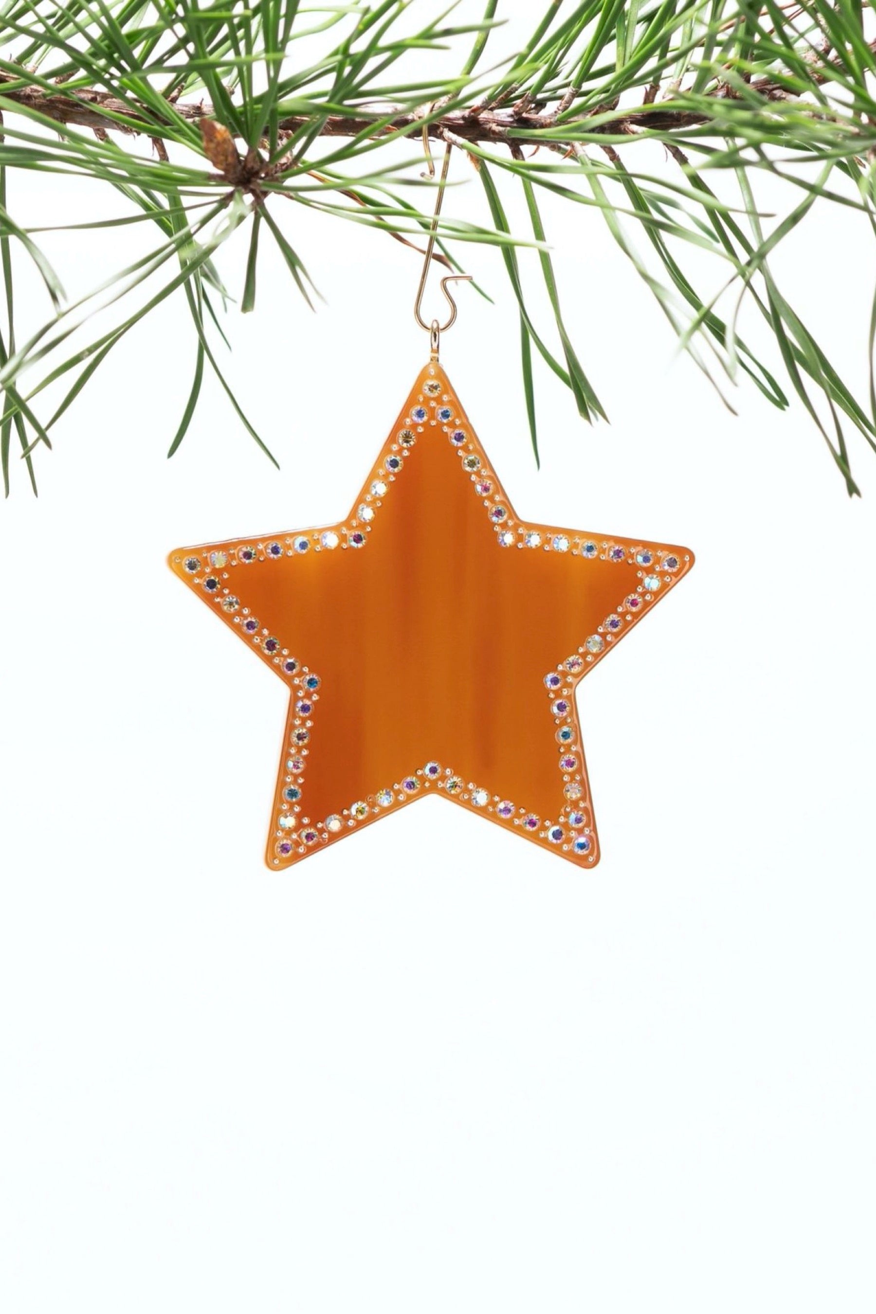 Cognac Crystal Star Ornament