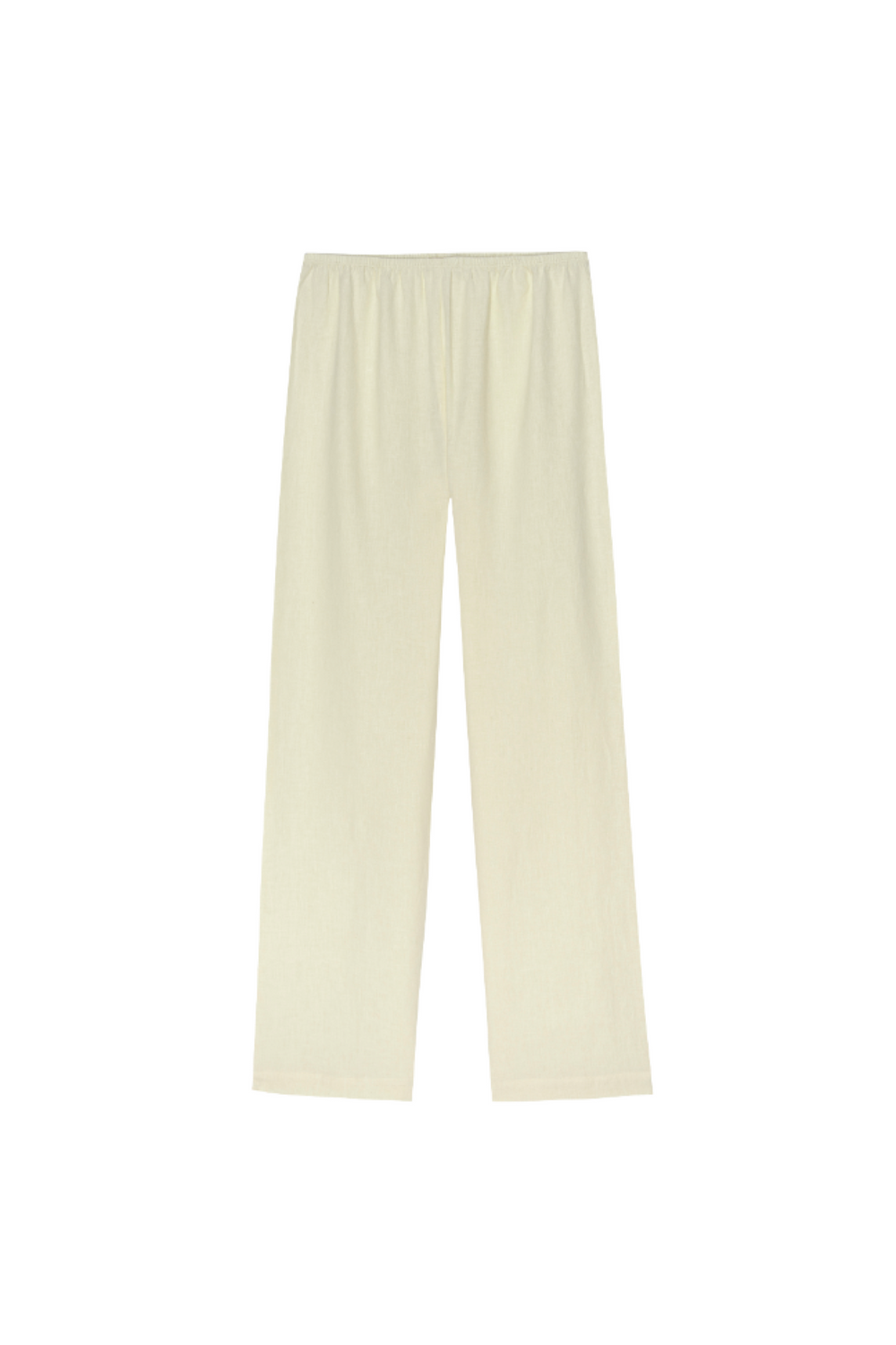 Cream Linen Simple Pant