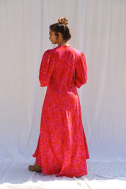 Neon Electro Floral Saloon Dress