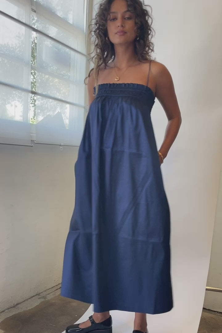 Bright Navy Elastic Dress