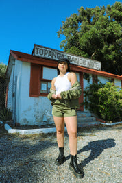 Military Olive Flight Runner Short