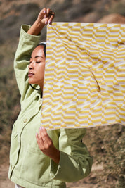 Violet Ochre Optic Wave Bandana