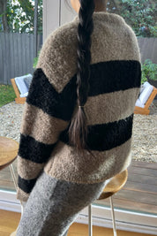 Mushroom + Black Simone Sweater
