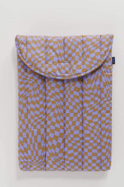 Lavender Trippy Checker Puffy Laptop Sleeve