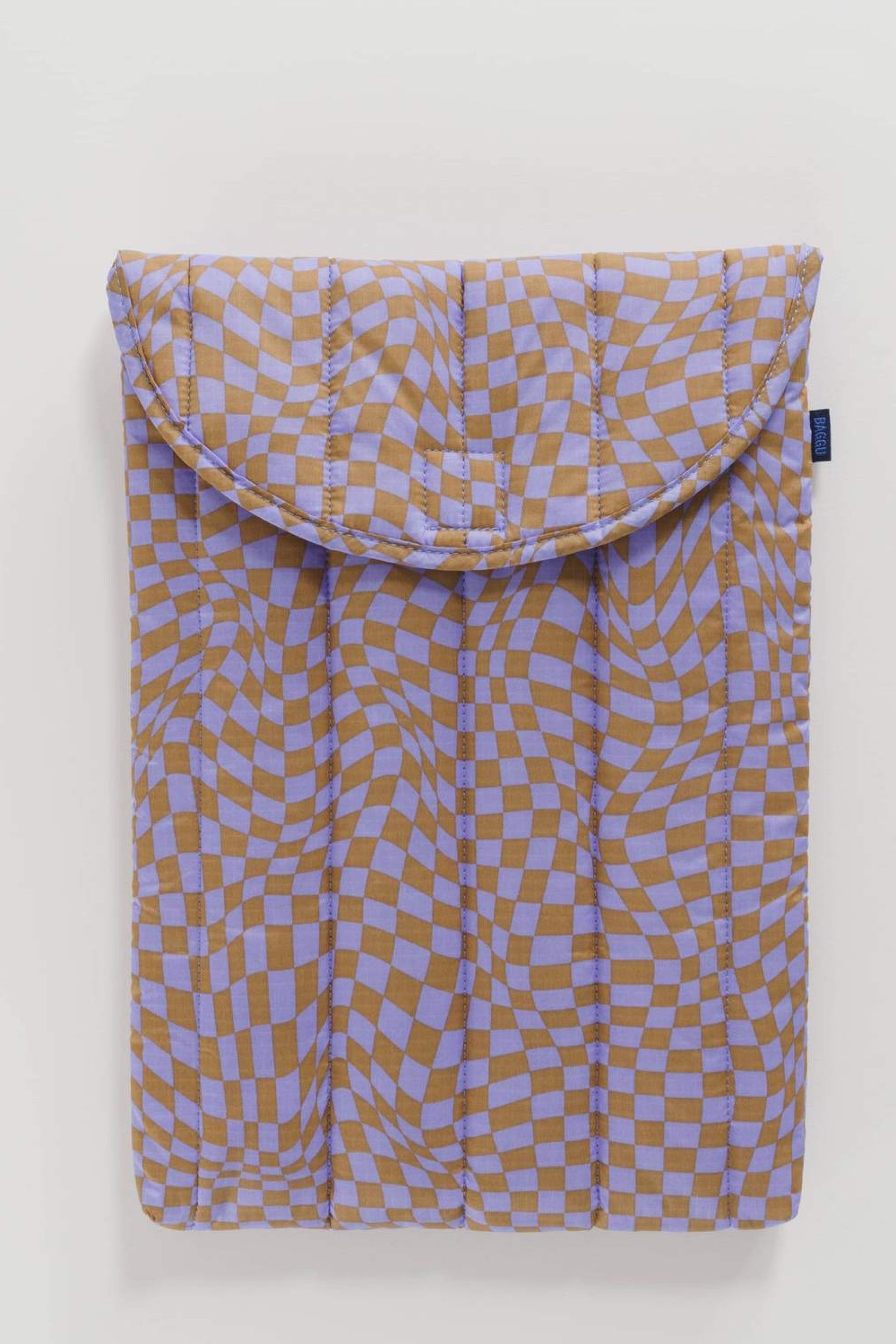 Lavender Trippy Checker Puffy Laptop Sleeve