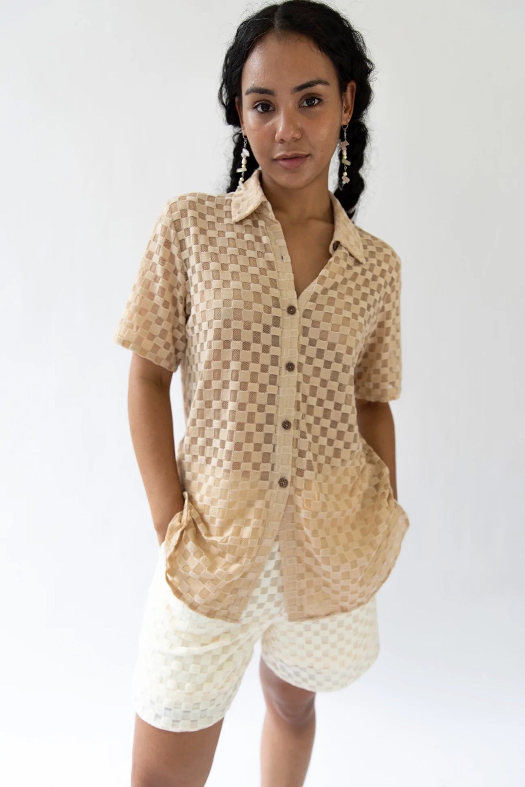 Sand Harmony Button Down