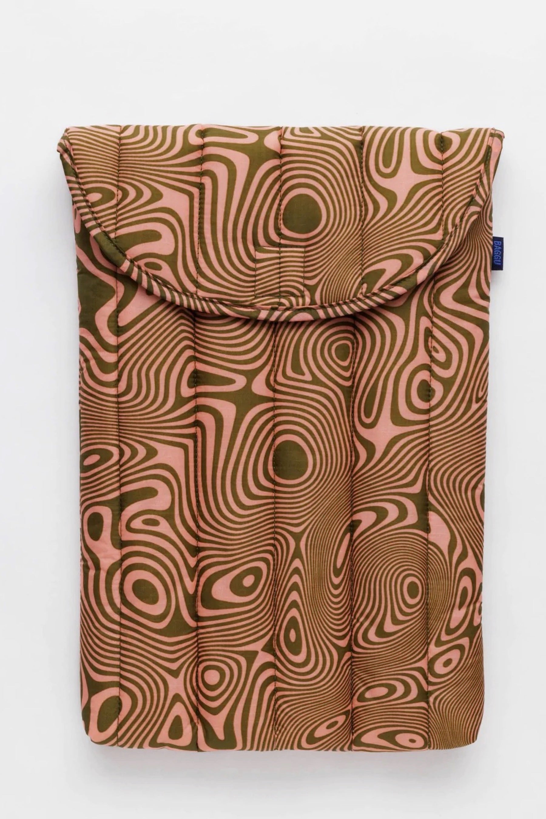 Salmon Trippy Swirl Puffy Laptop Sleeve