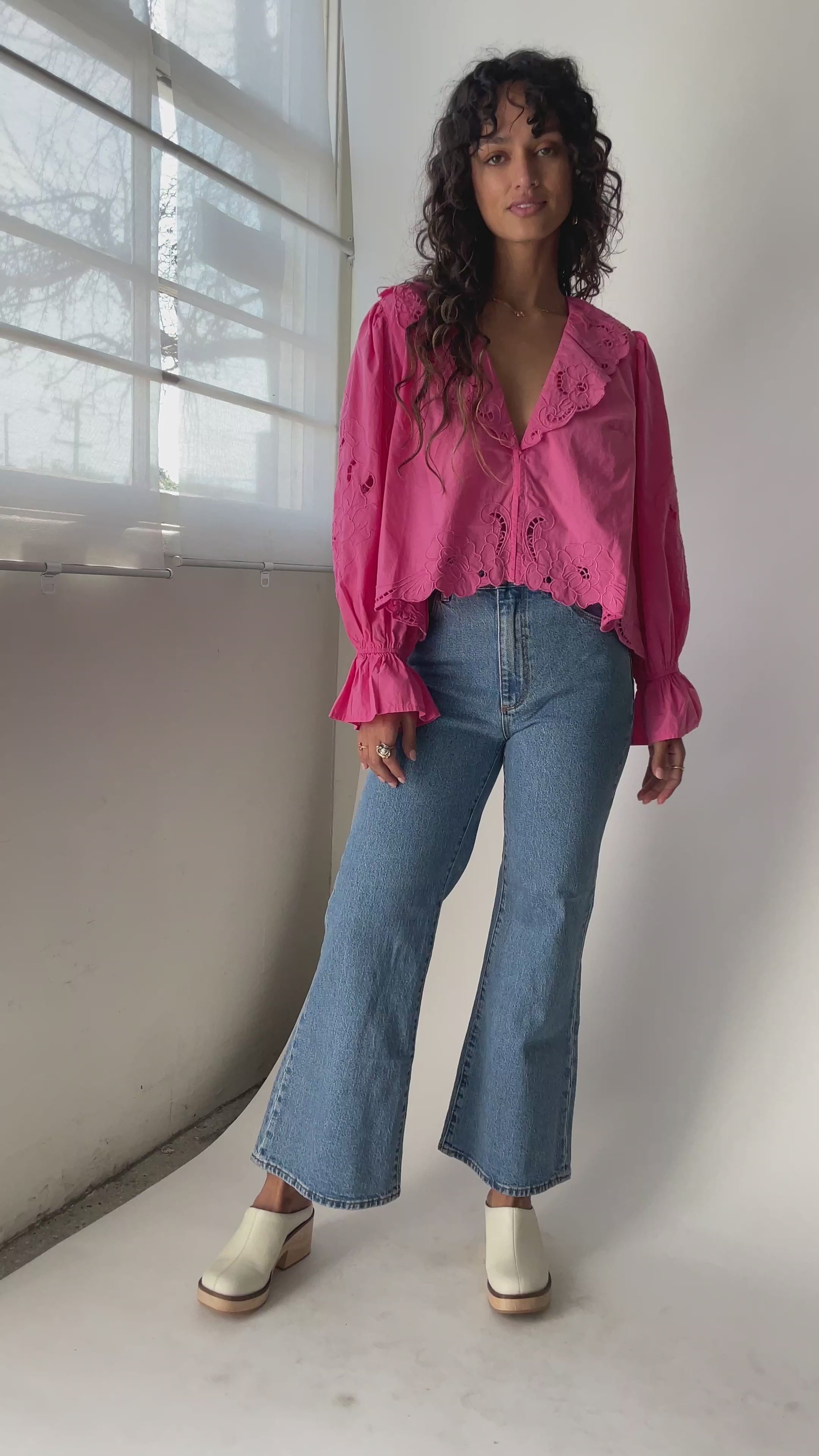 Bubblegum Maisie Cutwork Top