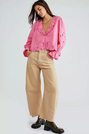 Bubblegum Maisie Cutwork Top