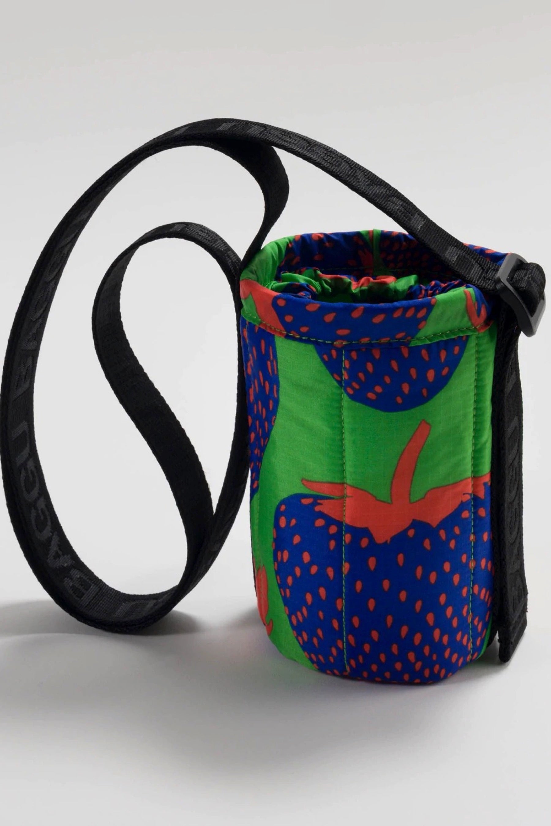 Electric Strawberry Cobalt Puffy Water Bottle Sling