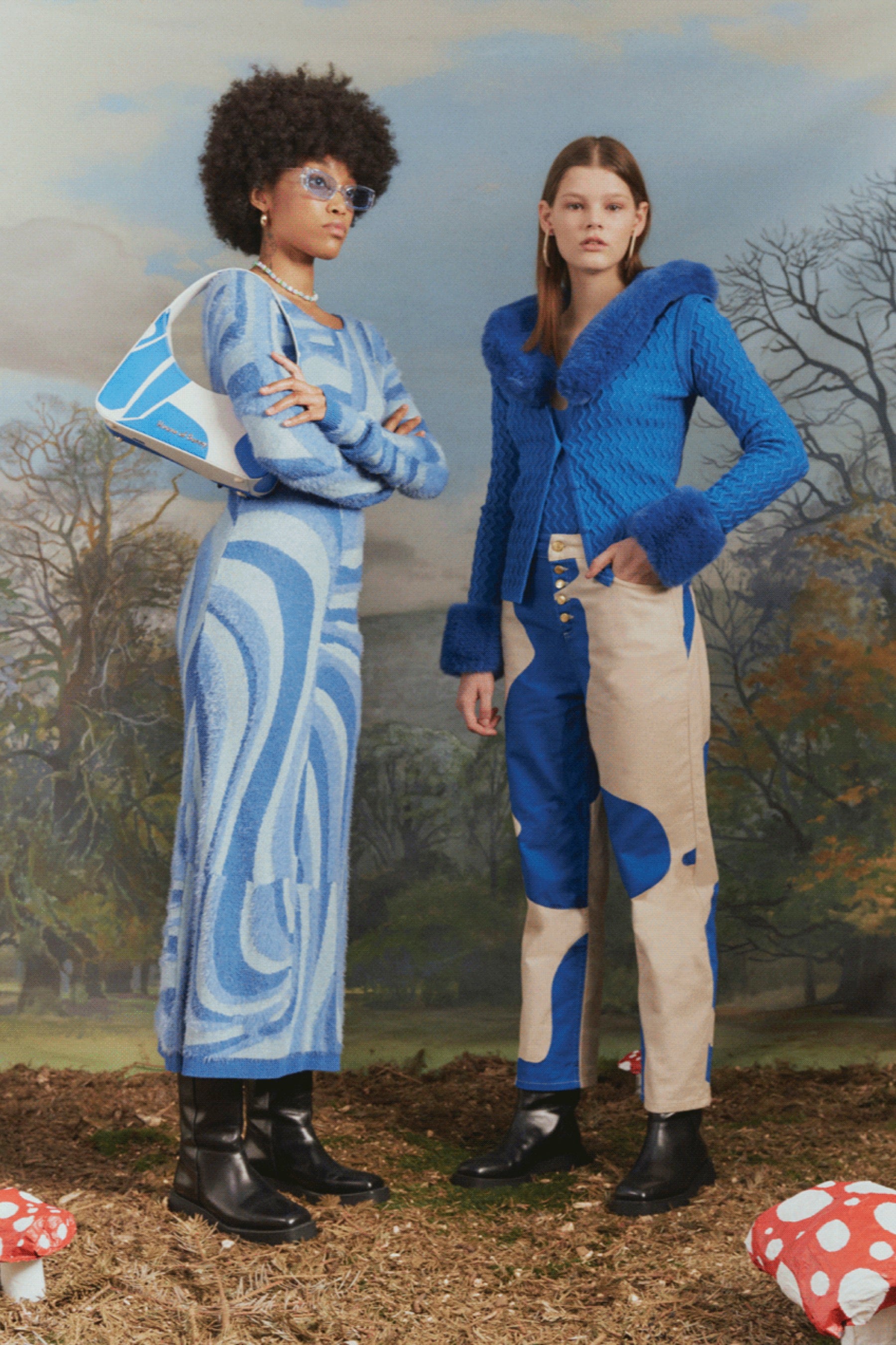 Klein Blue Canvas Jessie Pant