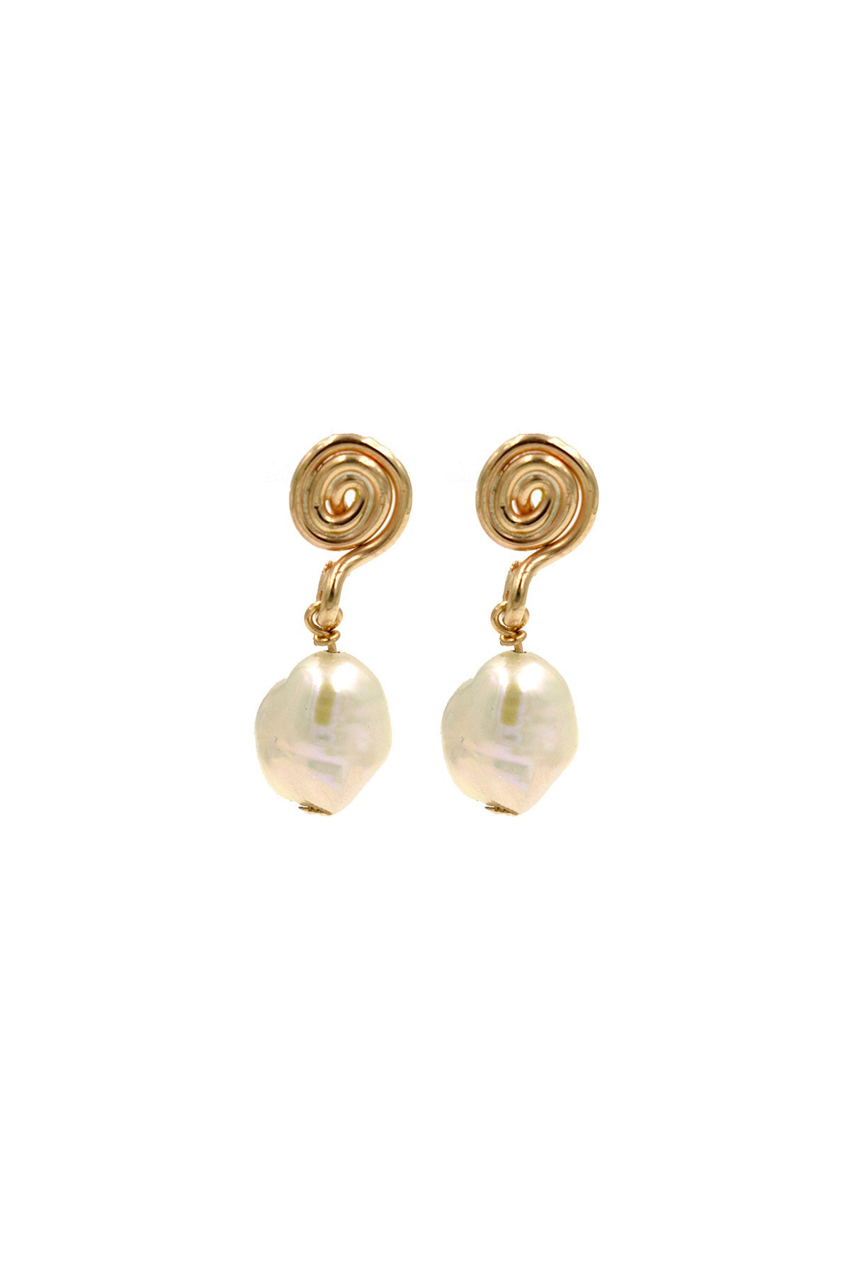 Pearl Spiral Earrings