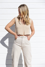 Bone Textured Knit Top