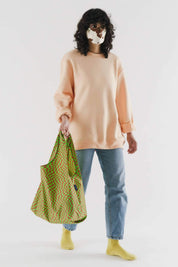 Green Trippy Checker Baggu