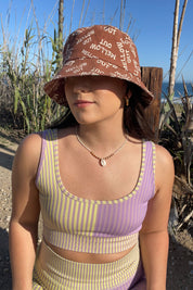 Yellow Purple Stripe Mix Bra