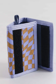 Lavender Trippy Checker Nylon Wallet