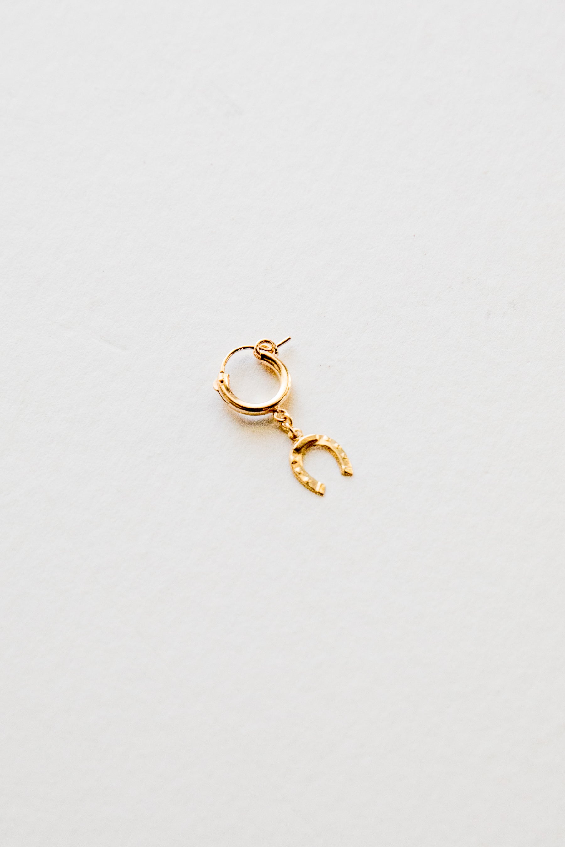 Gold Horseshoe Single Hoop