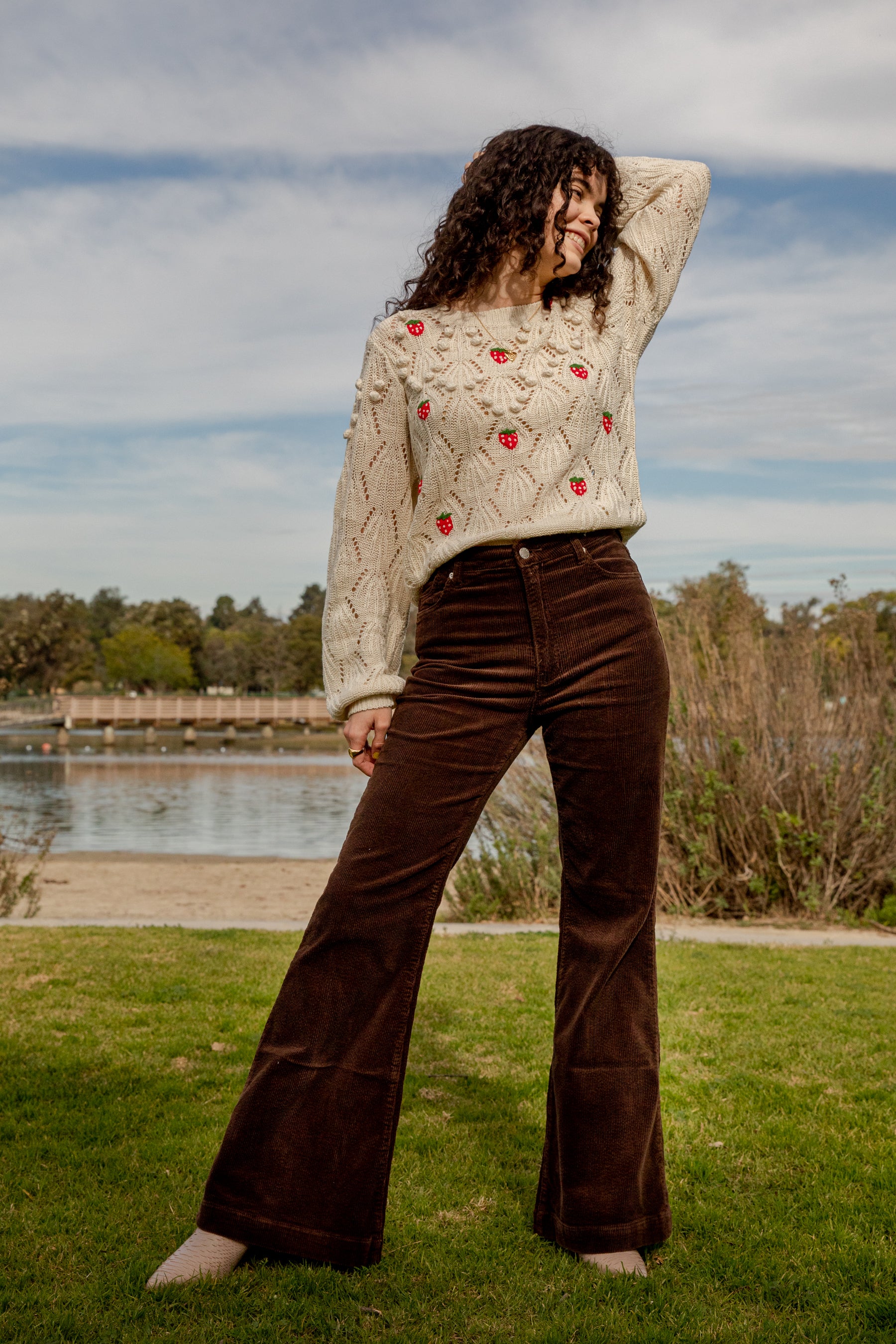 Sweet Berry Pom Pom Sweater