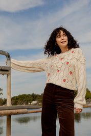 Sweet Berry Pom Pom Sweater
