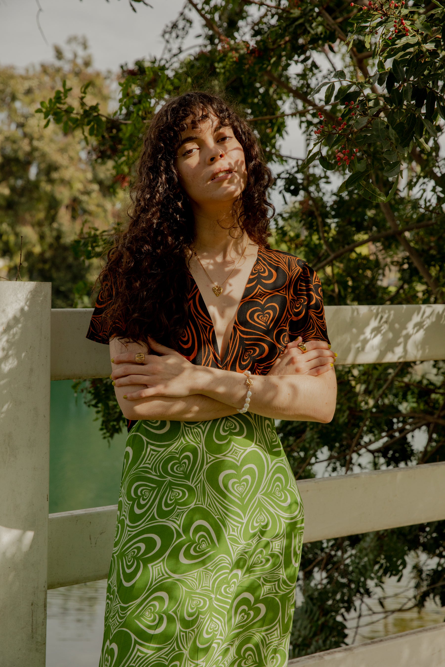 Brown+ Green Wild Hearts Grace Dress