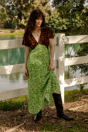 Brown+ Green Wild Hearts Grace Dress