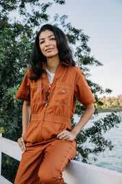 Gingerbread Short Sleeve Coverall