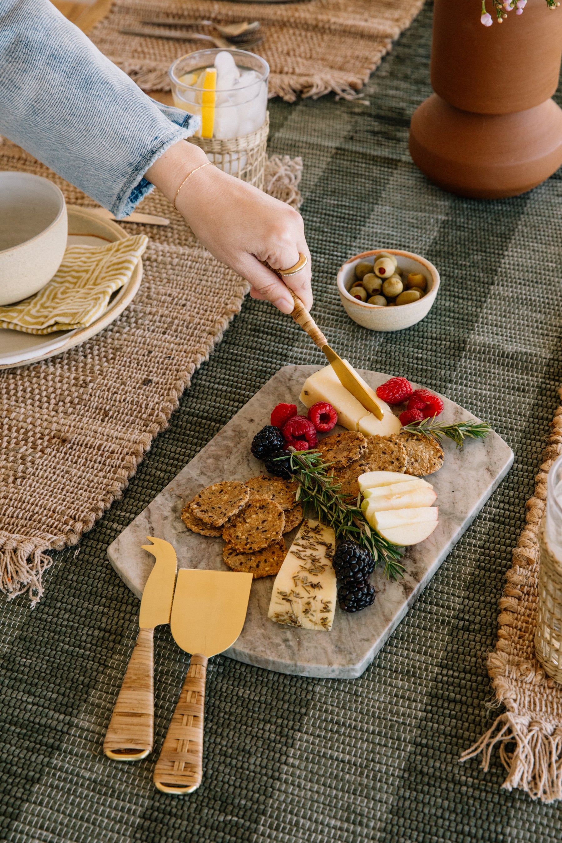 Rattan Cheese Knives