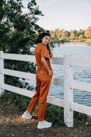 Gingerbread Short Sleeve Coverall