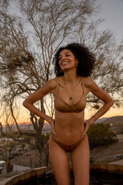 Golden Glow Metallic California High-Leg Bottom