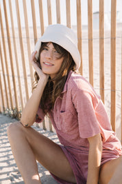 Beige Terry Wave Bucket Hat