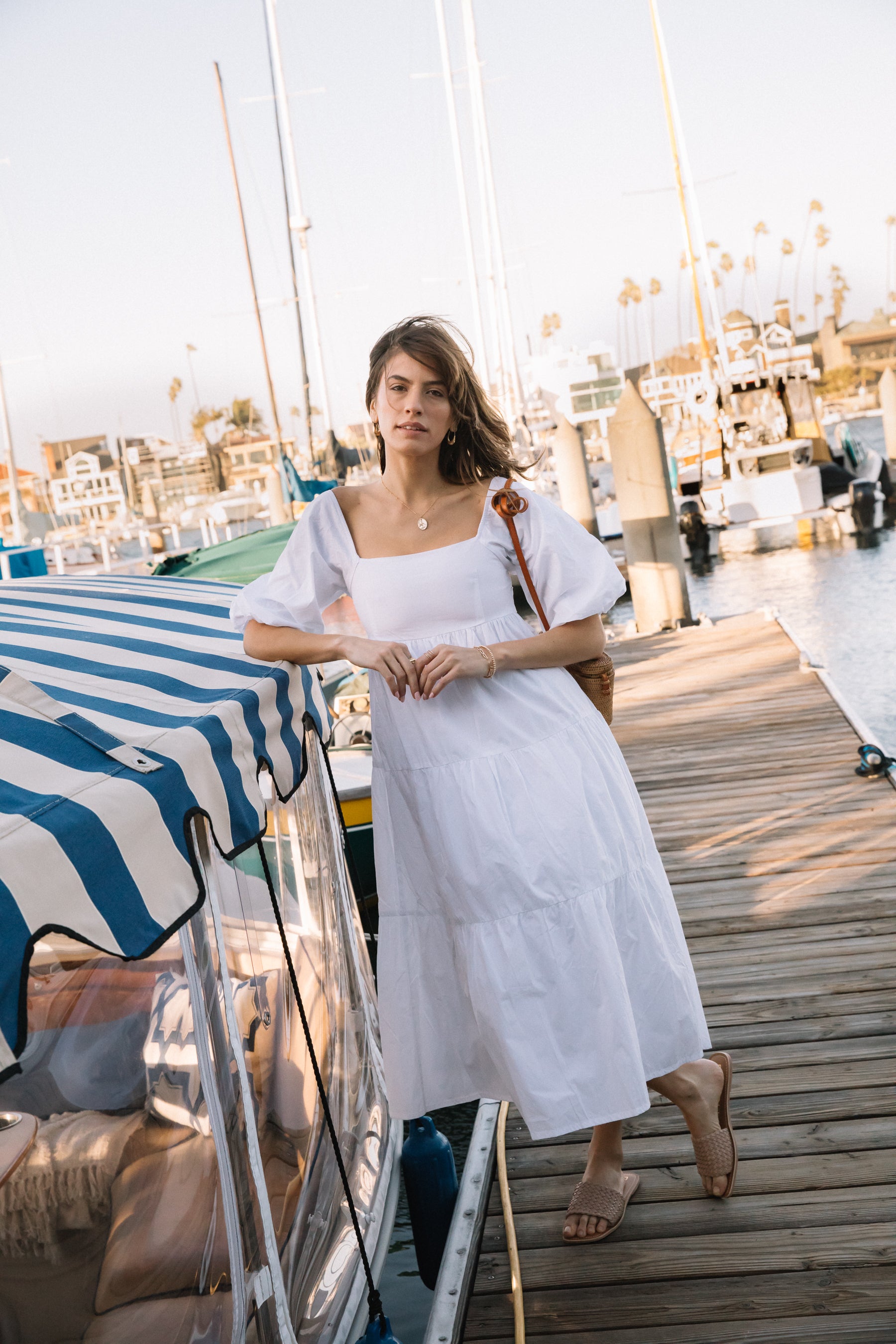 White Kiona Midi Dress