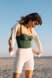 Cream Classic Ribbed Short