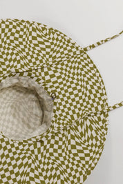 Moss Trippy Checker Packable Sun Hat