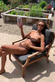 Metallic Chocolate Jean Bikini