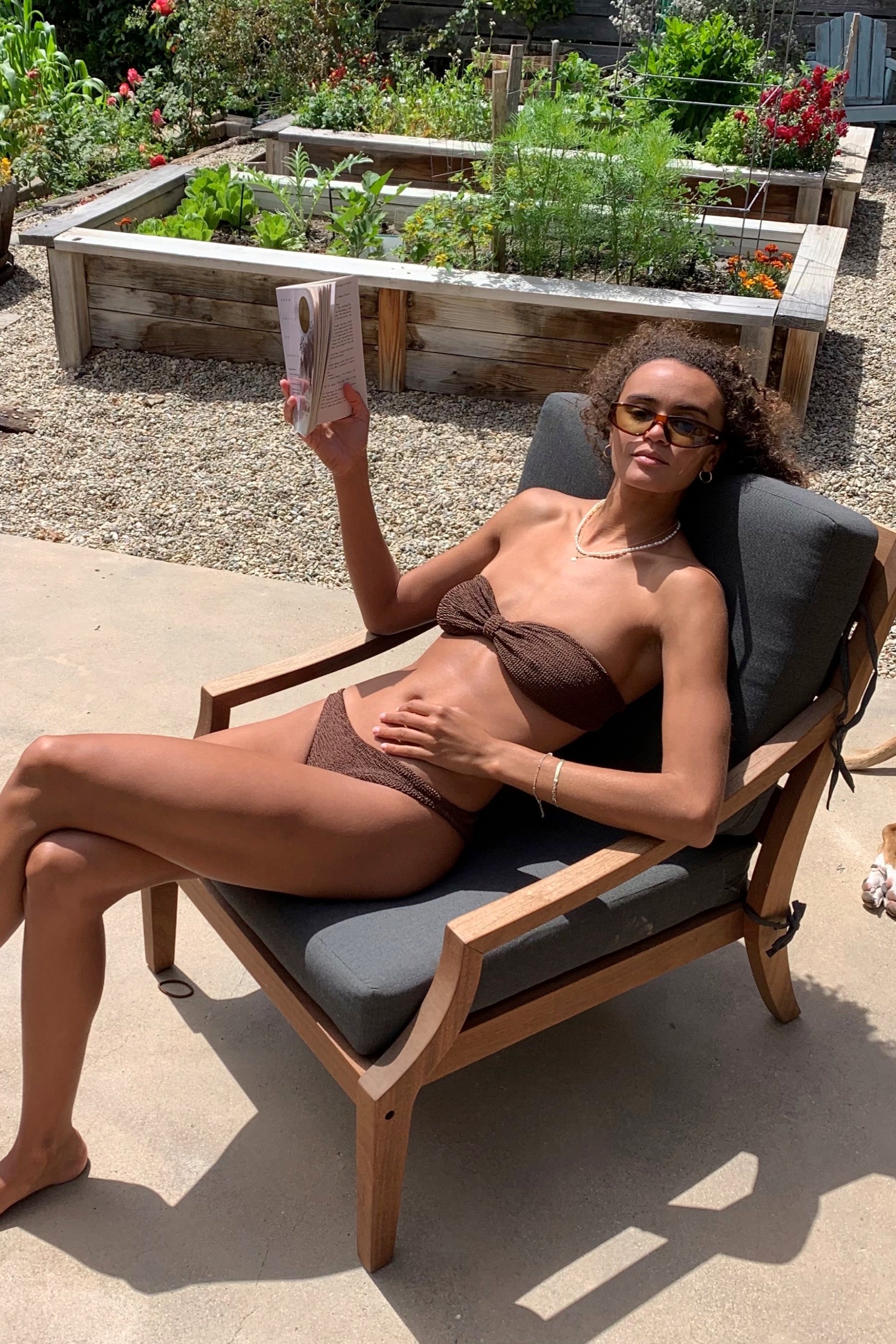 Metallic Chocolate Jean Bikini