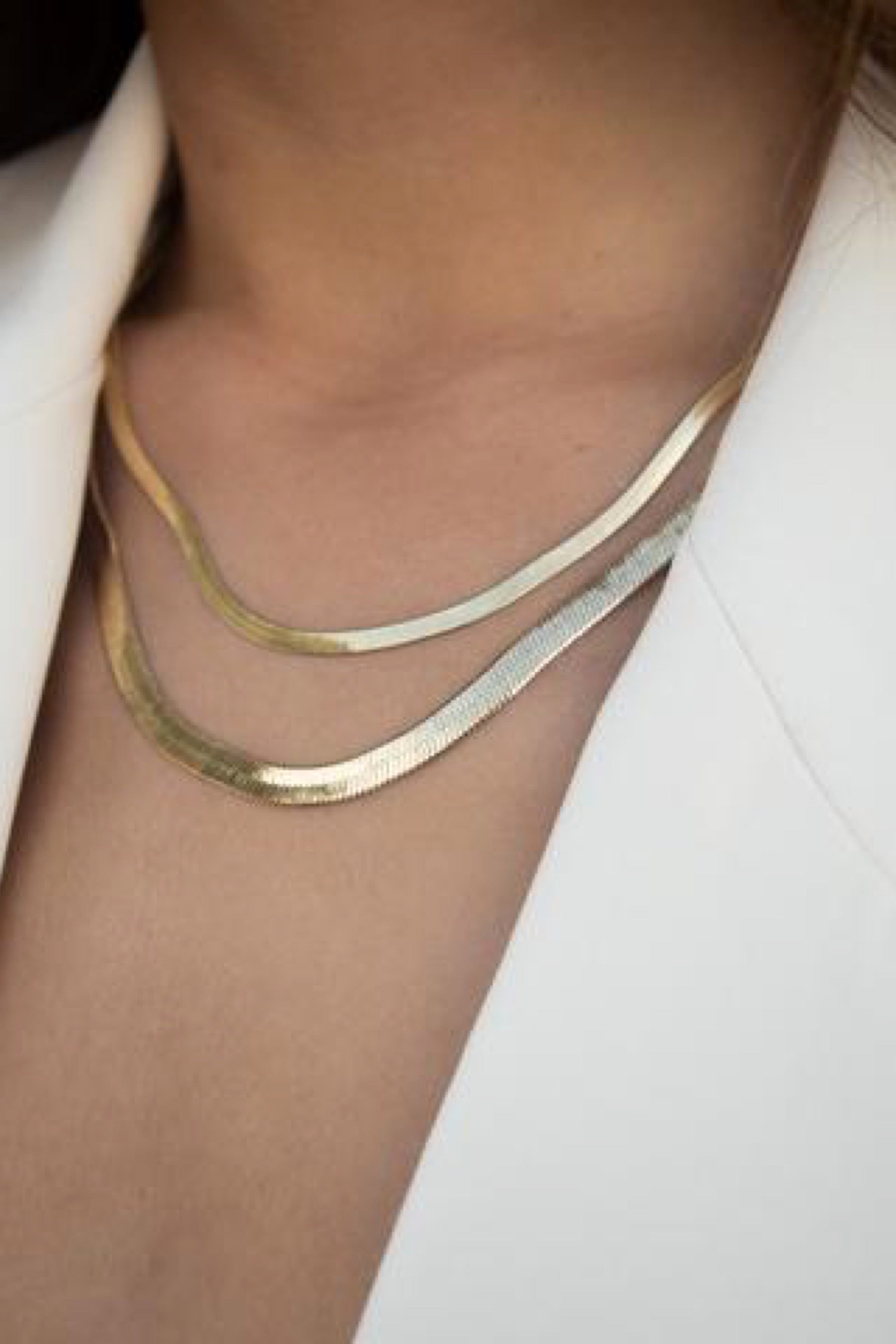 Gold Herringbone Necklace
