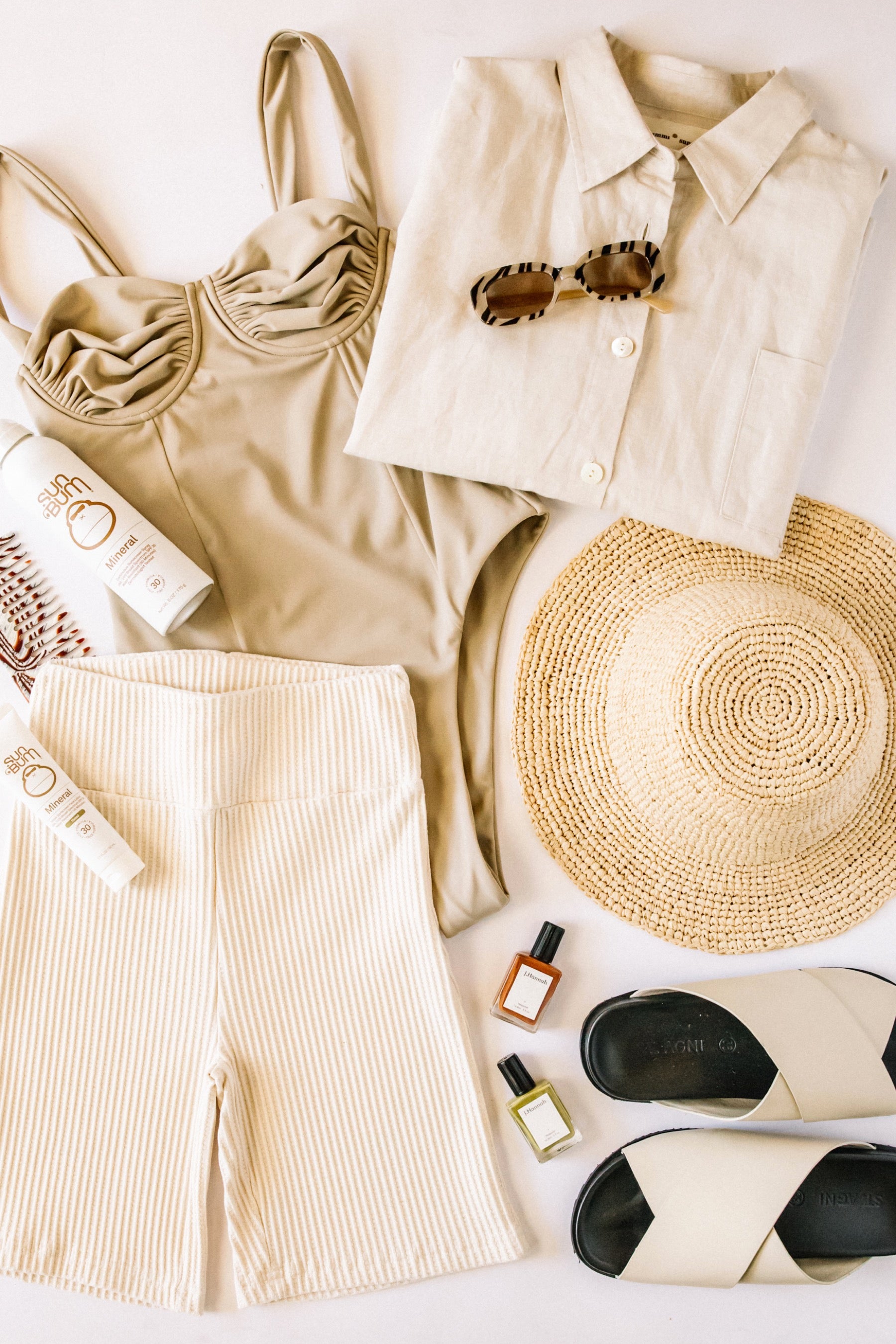 Cream Classic Ribbed Short