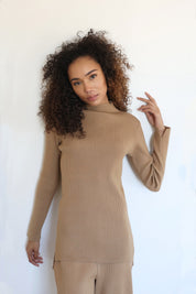 Camel Clarkson Rib Top