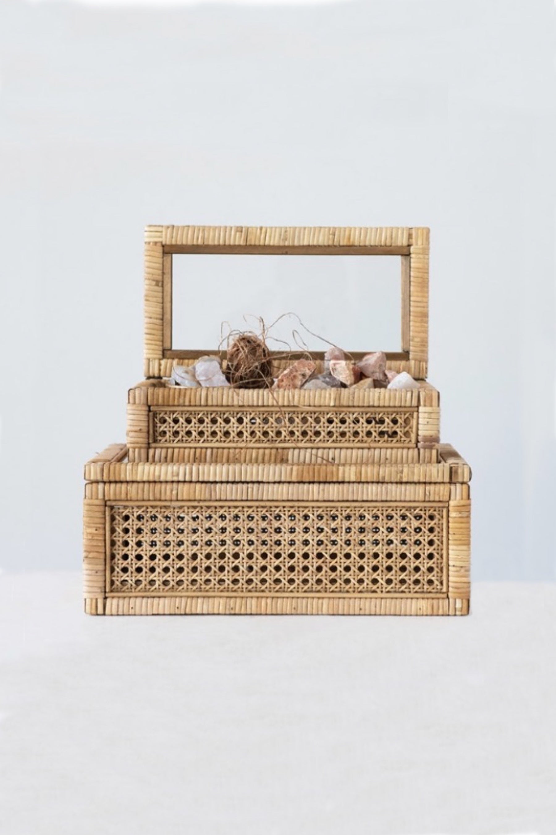 Rattan Lidded Box