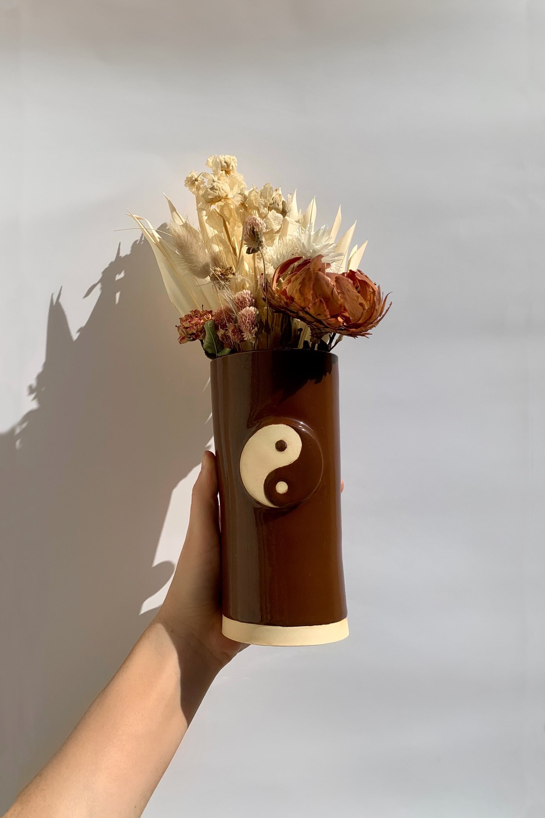 X Prism Chocolate Yin Yang Vase