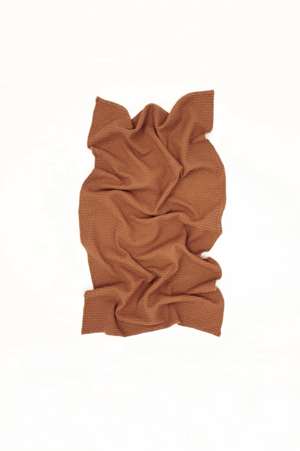 Terracotta Simple Waffle Hand Towel
