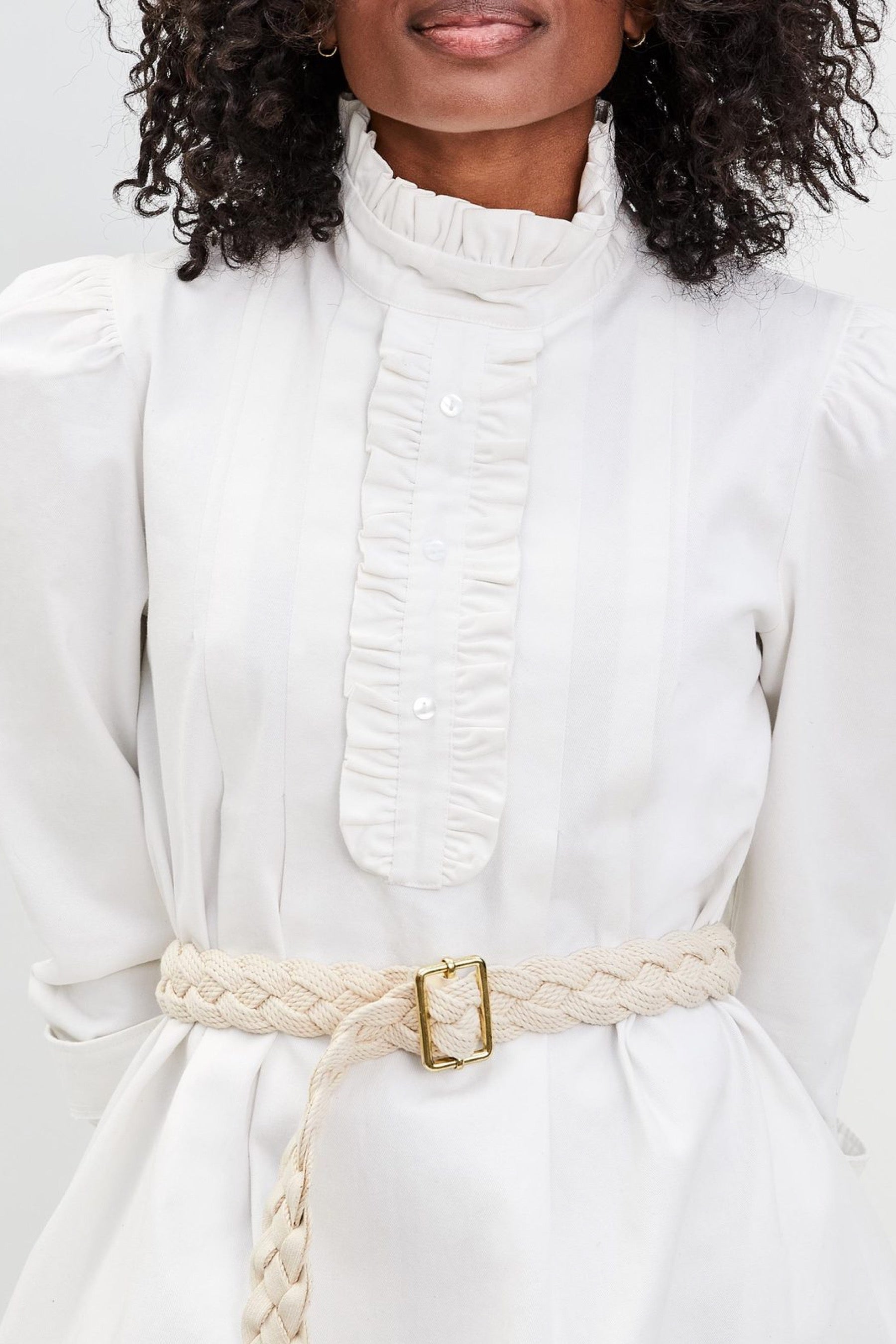 Cream Braided Rope Belt