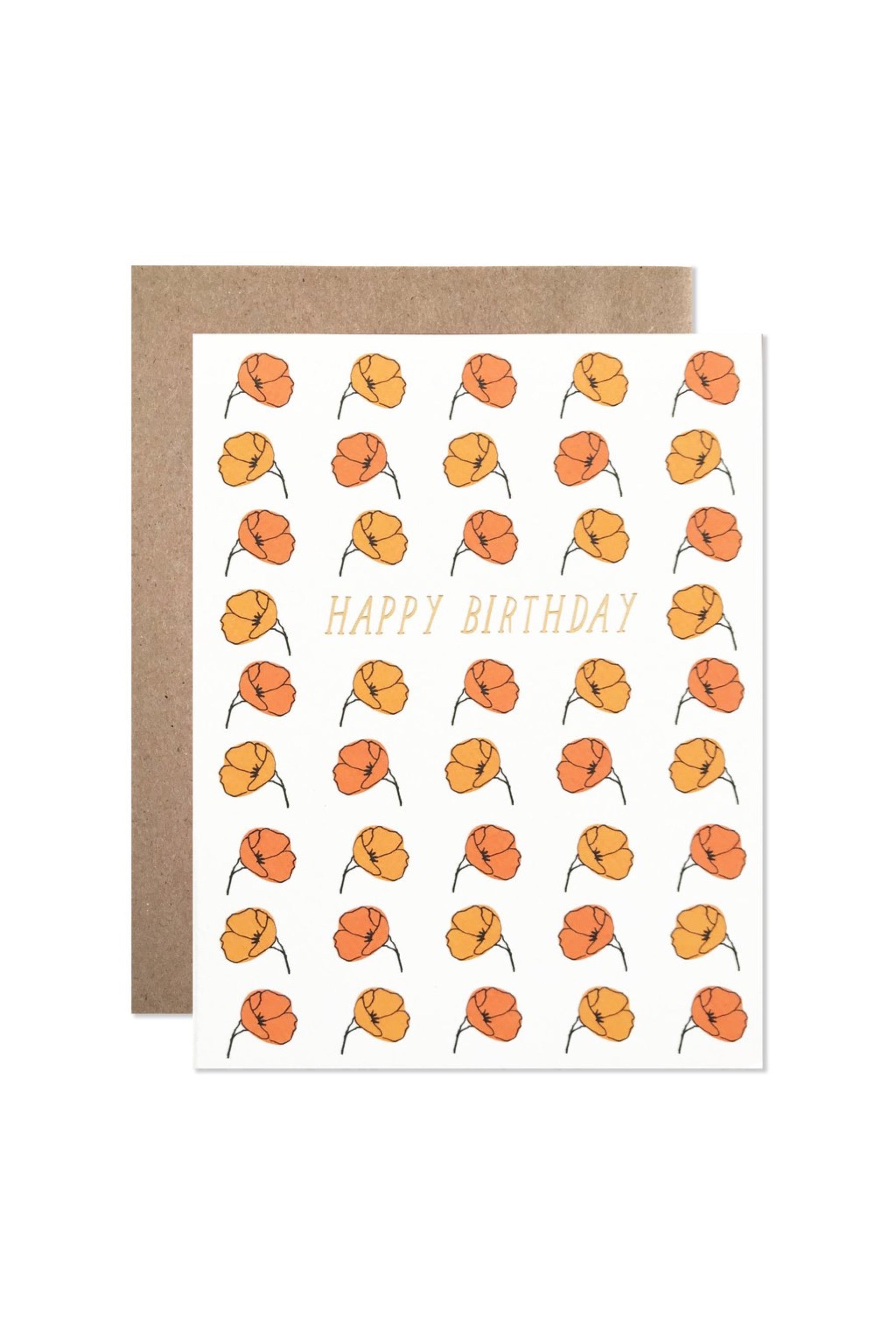 Happy Birthday California Poppy Card