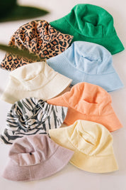 Beige Terry Wave Bucket Hat