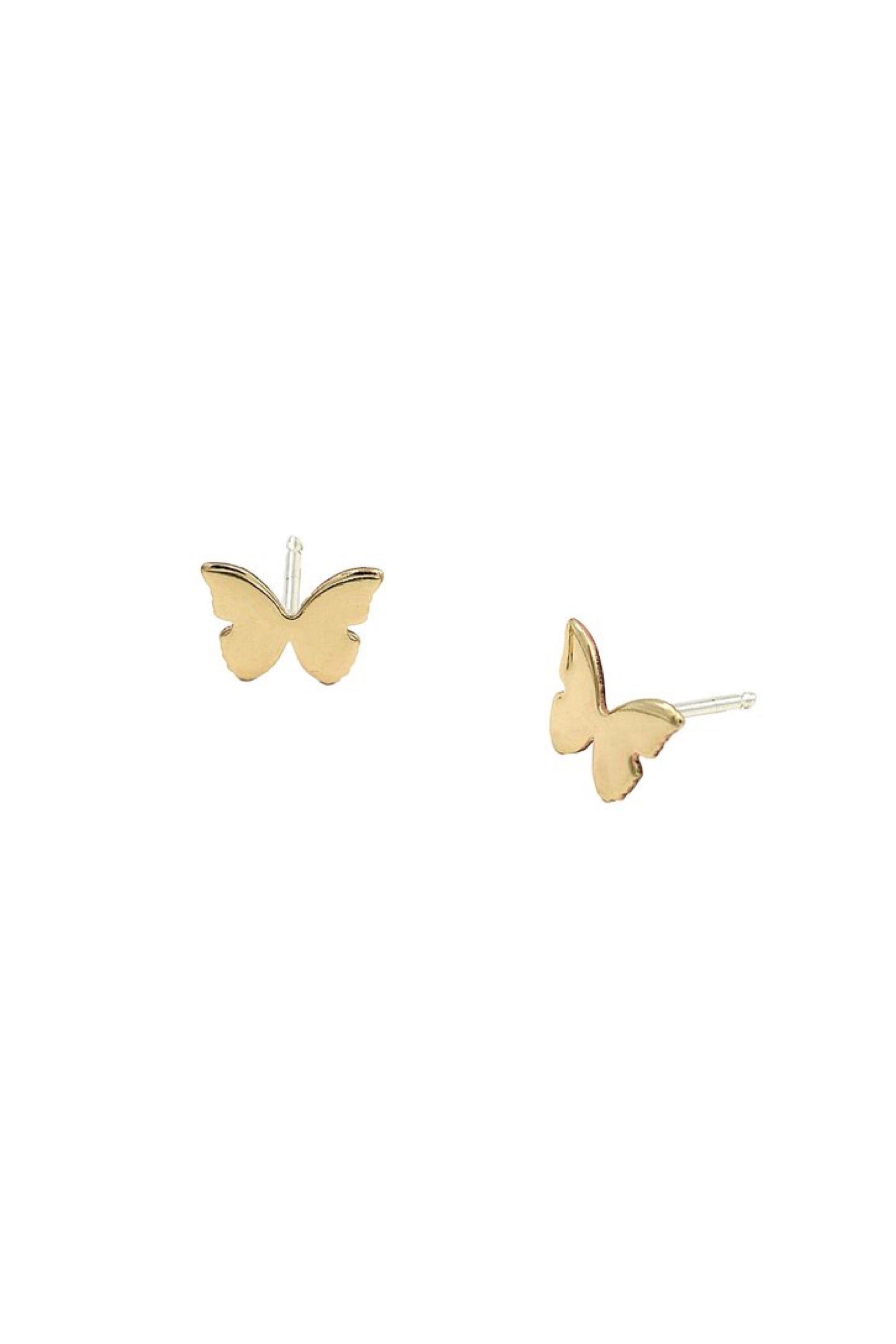 Gold Butterfly Studs