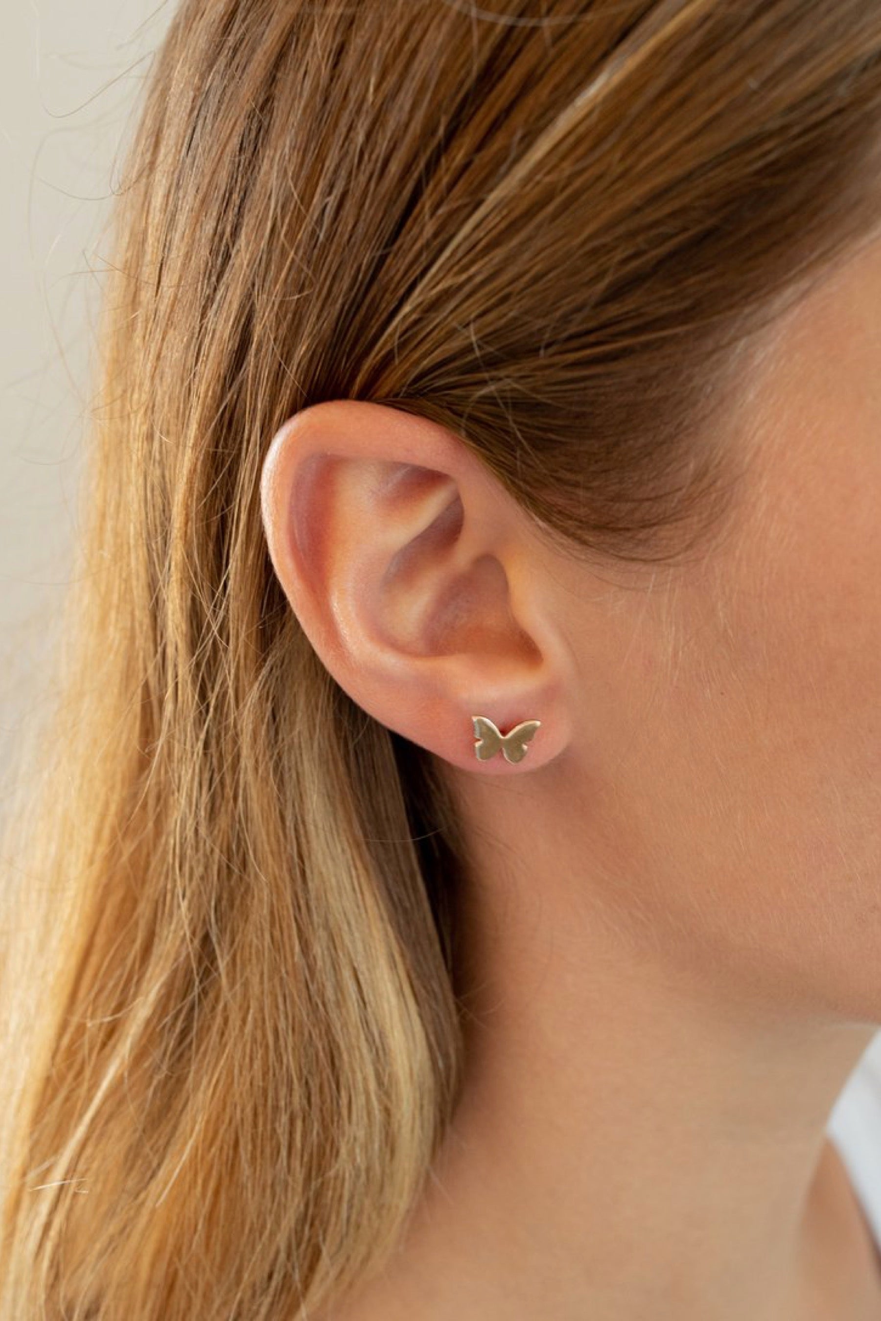 Gold Butterfly Studs