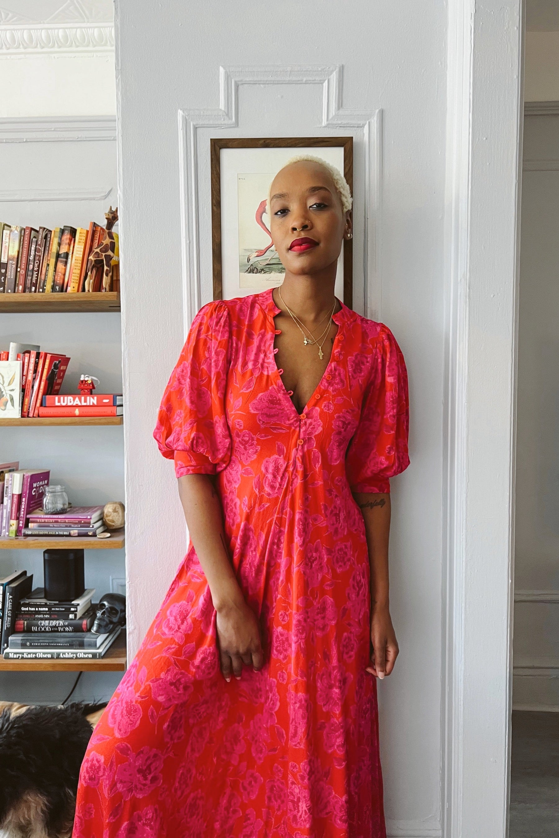 Neon Electro Floral Saloon Dress