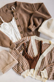 Chocolate Gingham Cardigan